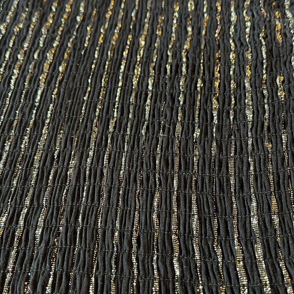 House of harlow 1960 - MD black and gold ruffle mini dress w/tie straps-holiday - Picture 9 of 15